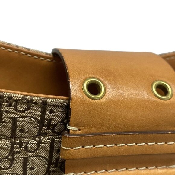 Auth DIOR/ChristianDior Street Chic, Trotter - Beige Brown Jacquard Leather - Picture 11 of 16